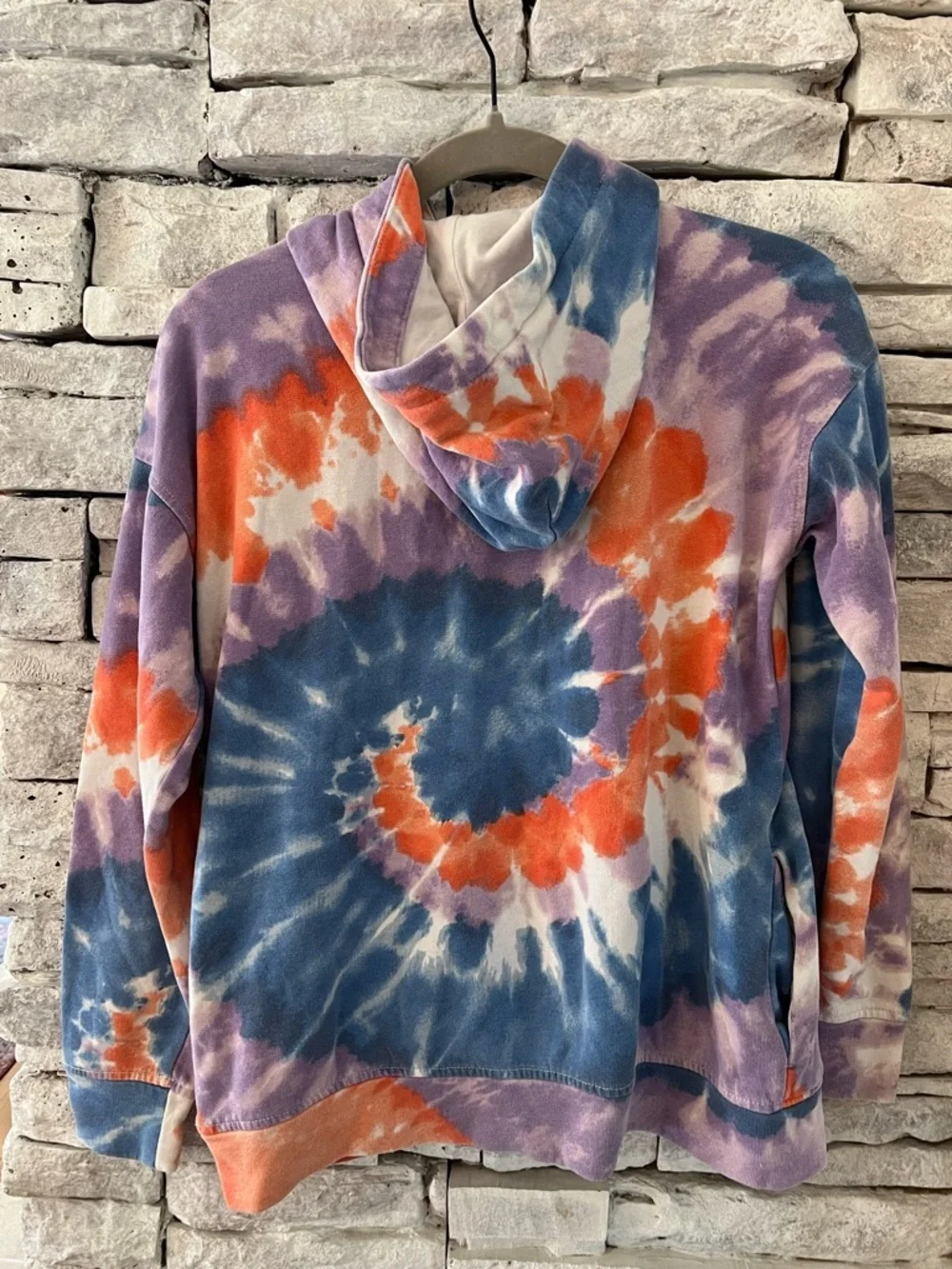 abercrombie kids Tie-Dye Hoodie in Purple, Blue & Orange